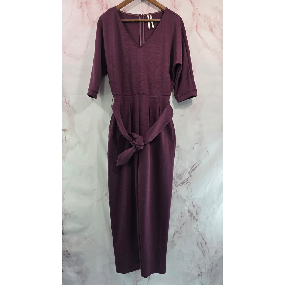 By Anthropologie Jumpsuit Womens XS Burgundy Red Knot Twist Batwing Sutton